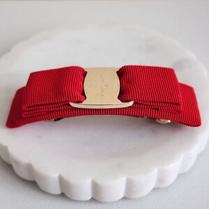 Salvatore Ferragamo Vara Ribbon Red Barrette Hair Clip